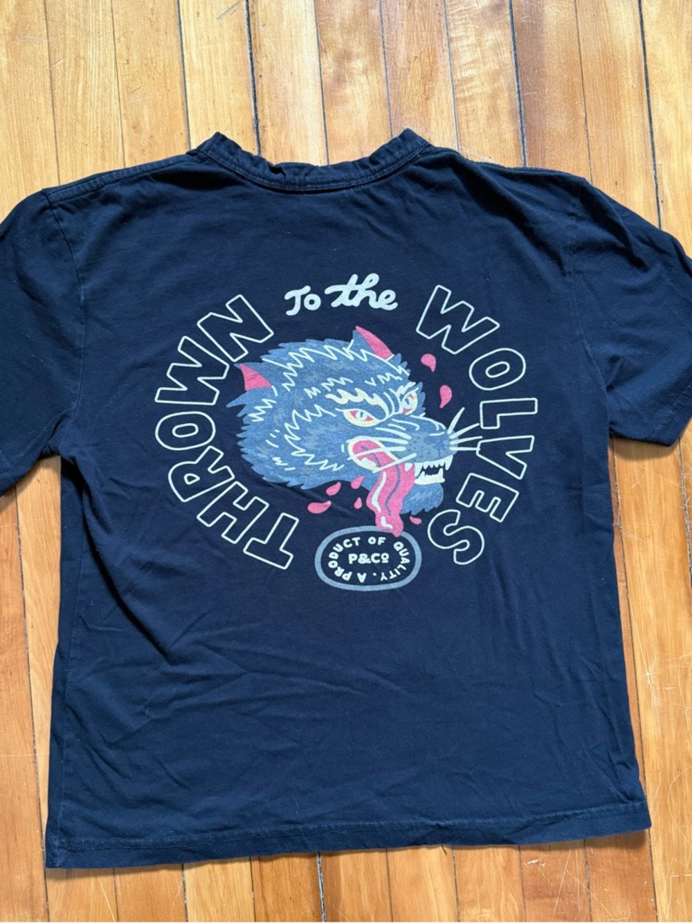 P&Co thrown to the wolves back graphic tee